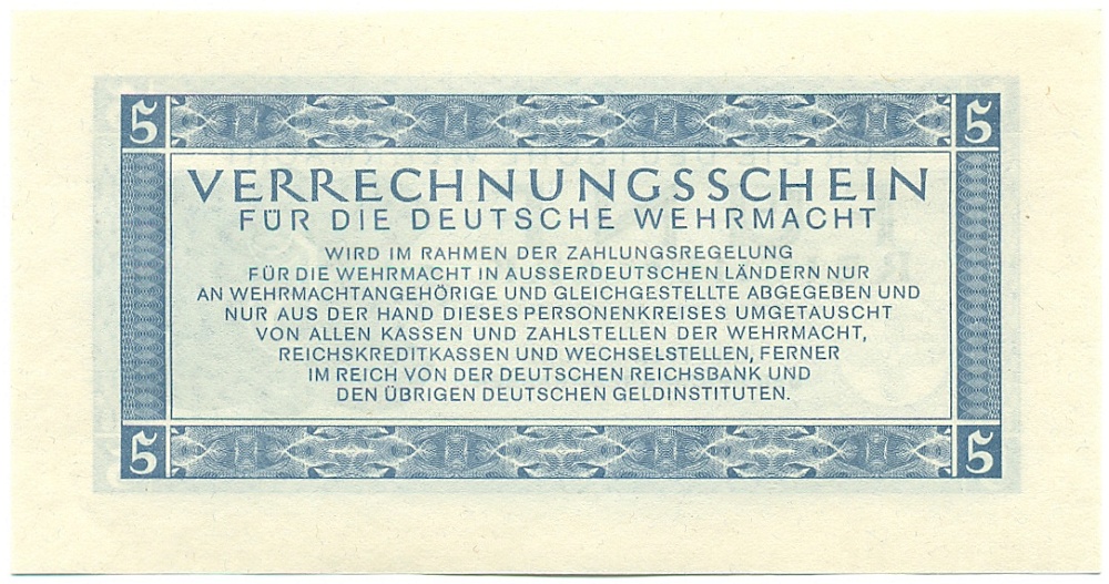 5 рейхсмарок 1944 года Германия (Вооруженные силы Германии) — Фото №2