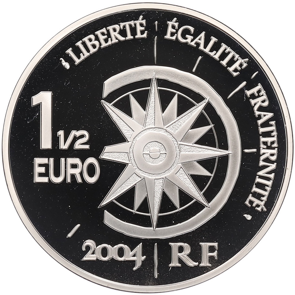 1 1/2 евро 2004 года Франция «Путешествие вокруг мира — пароходное сообщество Messageries Maritimes» — Фото №2