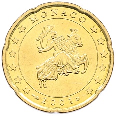 20 евроцентов 2001 года Монако — Фото №1