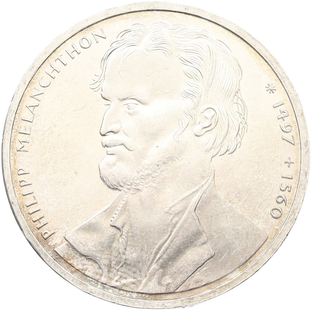 10 марок 1997 года J Германия «500 лет со дня рождения Филиппа Меланхтона» — Фото №1