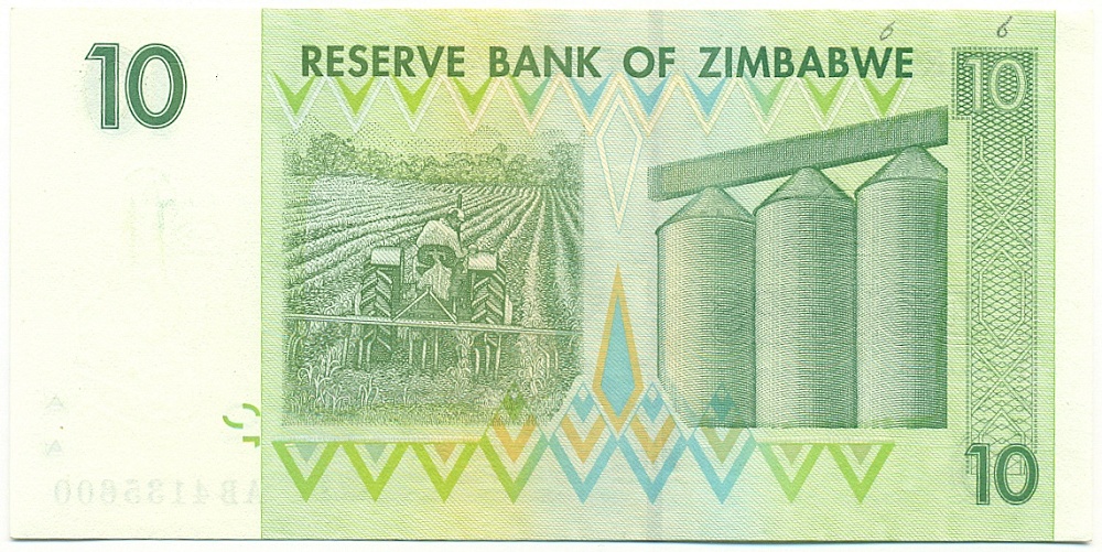 10 долларов 2007 года Зимбабве — Фото №2