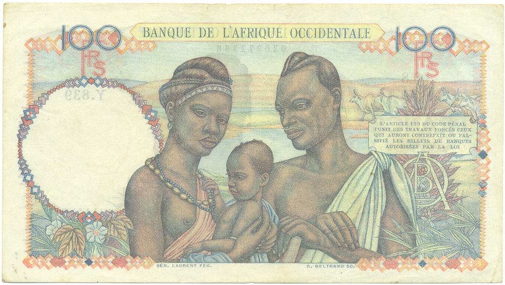 100 франков 1946 года Французская Западная Африка — Фото №2