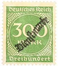 Почтовая марка 300 марок 1923 года Германия — Фото №1