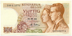 50 франков 1966 года Бельгия — Фото №1