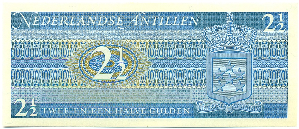 2 1/2 гульдена 1970 года Нидерландские Антильские острова — Фото №2