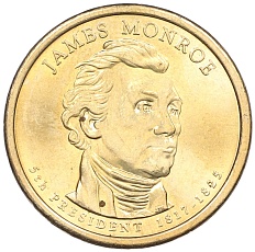 1 доллар 2008 года (Р) США «5-й президент США Джеймс Монро» — Фото №1