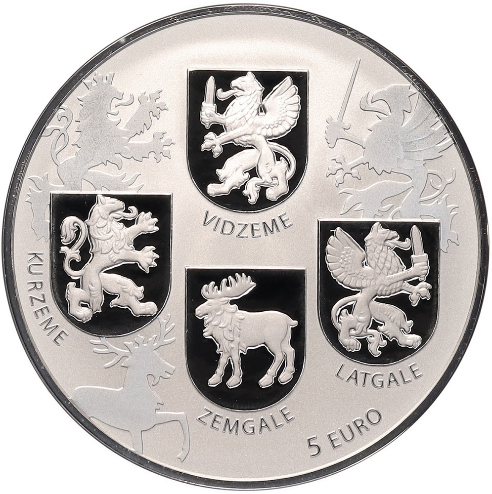 5 евро 2018 года Латвия «Гербы» — Фото №1