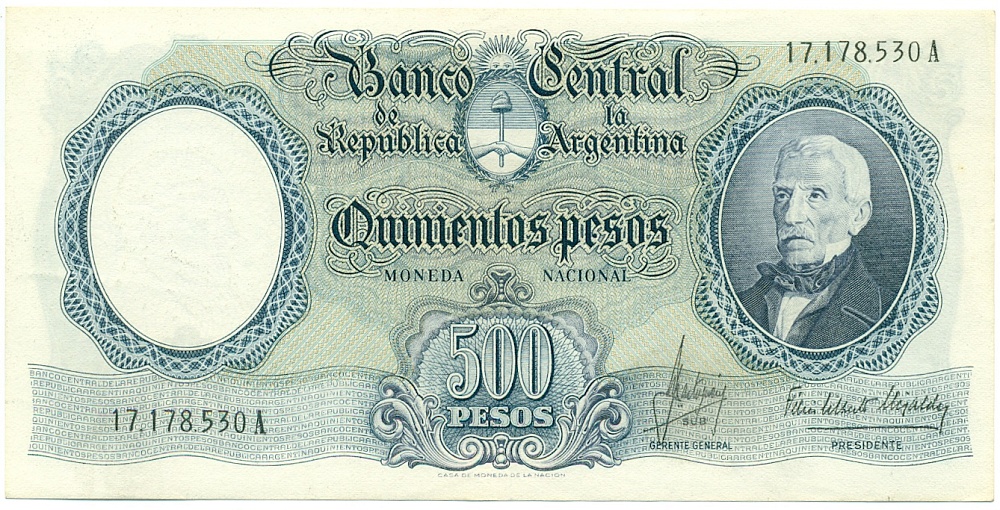 500 песо 1966 года Аргентина — Фото №1