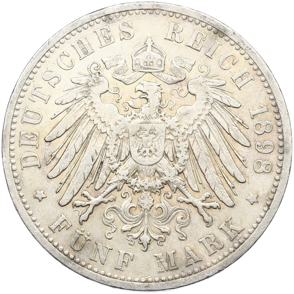 5 марок 1898 года Германия (Вюртемберг) — Фото №2