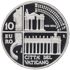 10 евро 2006 года Ватикан «350 лет Колоннаде Святого Петра» — Фото №1