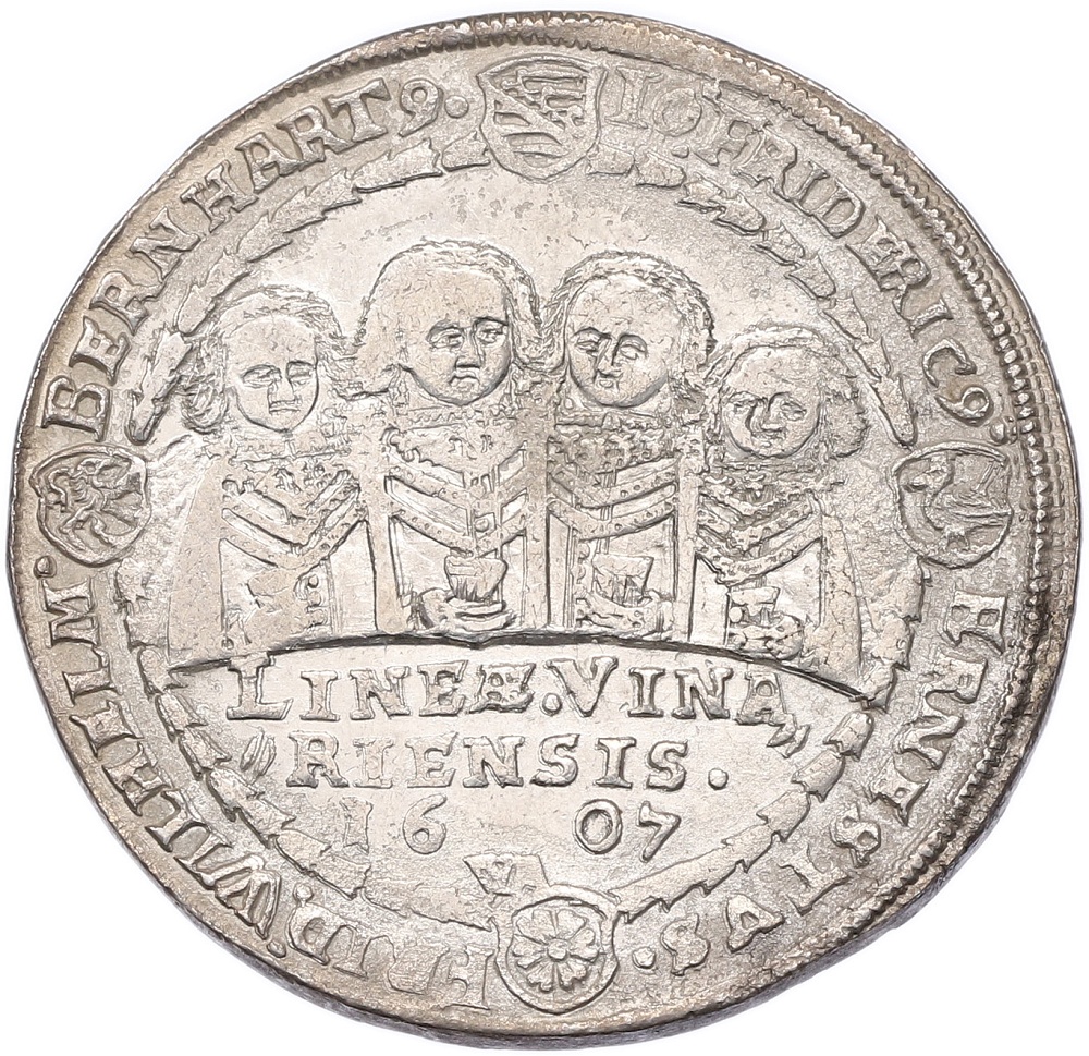 1 талер 1607 года Саксония «Талер восьми братьев» — Фото №1