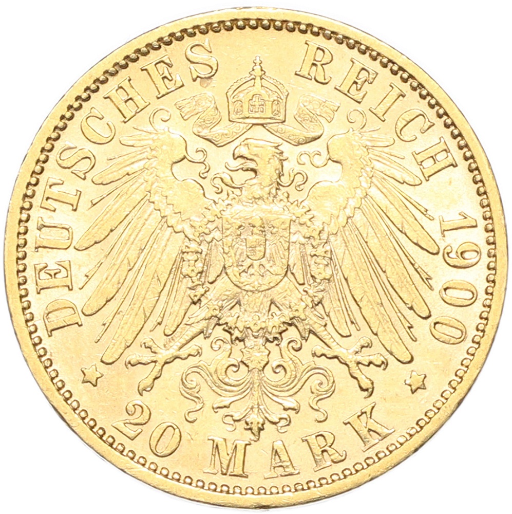 20 марок 1900 года D Германия (Бавария) — Фото №2