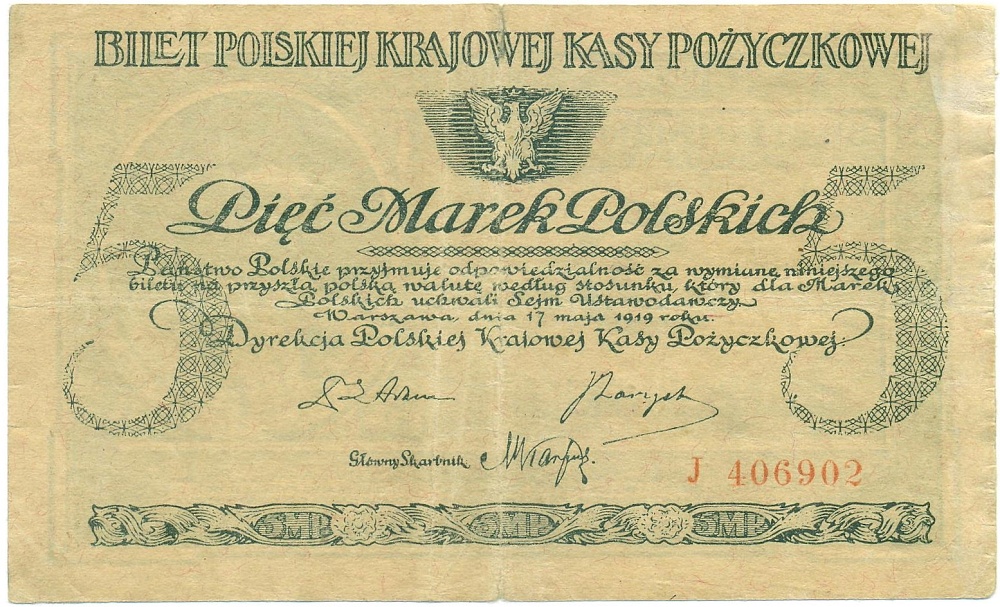 5 марок 1919 года Польша — Фото №1