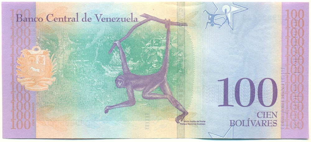100 боливаров 2018 года Венесуэла — Фото №2