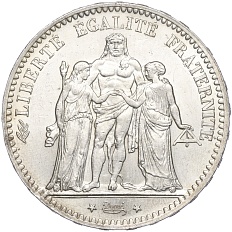 5 франков 1876 года А Франция — Фото №2