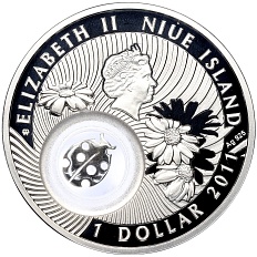 1 доллар 2011 года Ниуэ «Монета на удачу — Божьи коровки» — Фото №2