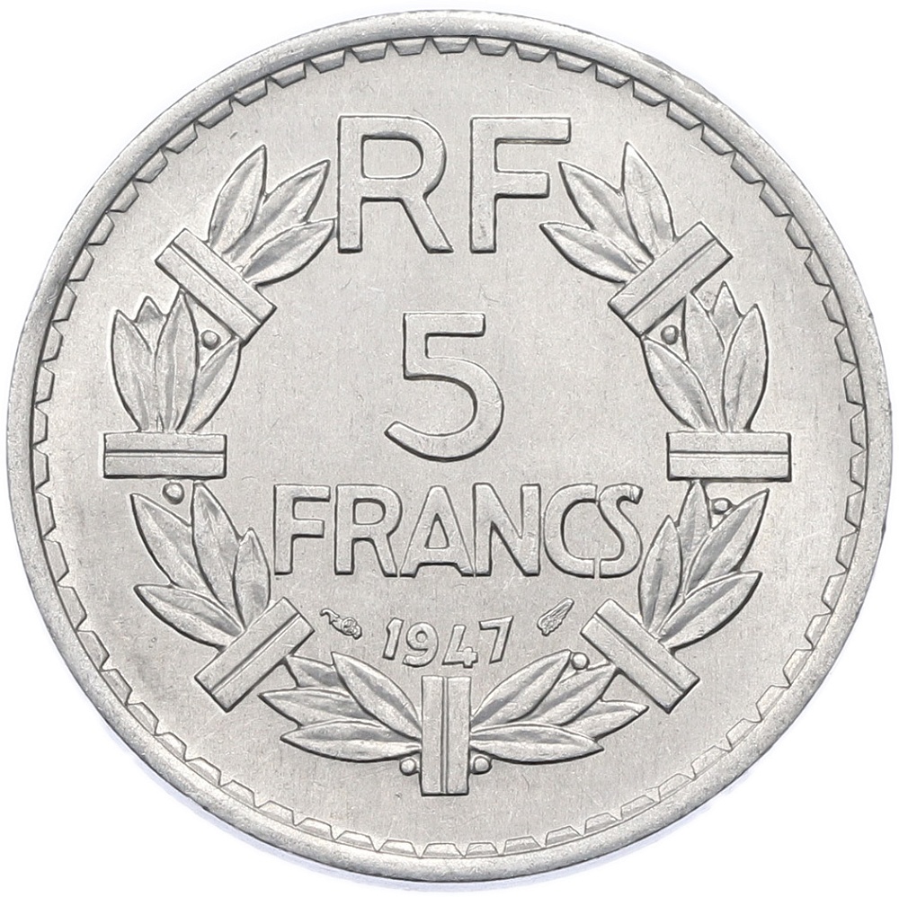 5 франков 1947 года Франция — Фото №1