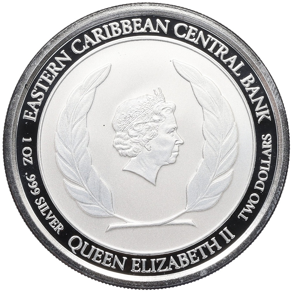 2 доллара 2018 года Восточные Карибы «Антигуа и Барбуда» — Фото №2