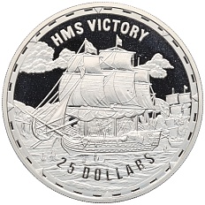 25 долларов 2005 года Соломоновы острова «Легендарные боевые корабли — HMS Victory» — Фото №1