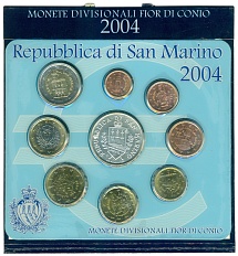 Набор из 9 евромонет 2004 года Сан-Марино — Фото №2