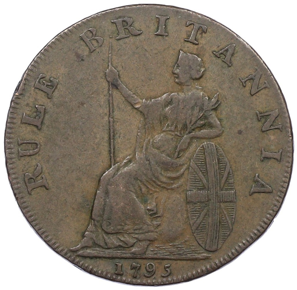 Токен 1/2 пенни 1795 года Великобритания — Хемпшир (Портсмуд) Джон Говард — Фото №2