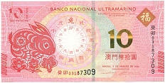 10 патак 2023 года Макао (Banco Nacional Ultramarino) «Год Кролика» — Фото №1