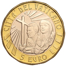 5 евро 2019 года Ватикан «34-й Всемирный День молодежи в Панаме» — Фото №1