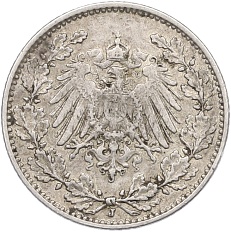 1/2 марки 1914 года J Германия — Фото №2