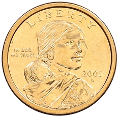1 доллар 2005 года D США Сакагавея «Парящий орел» — Фото №1