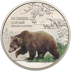 5 гривен 2022 года Украина «Чернобыльский радиационно-экологический биосферный заповедник — Бурый медведь» — Фото №1