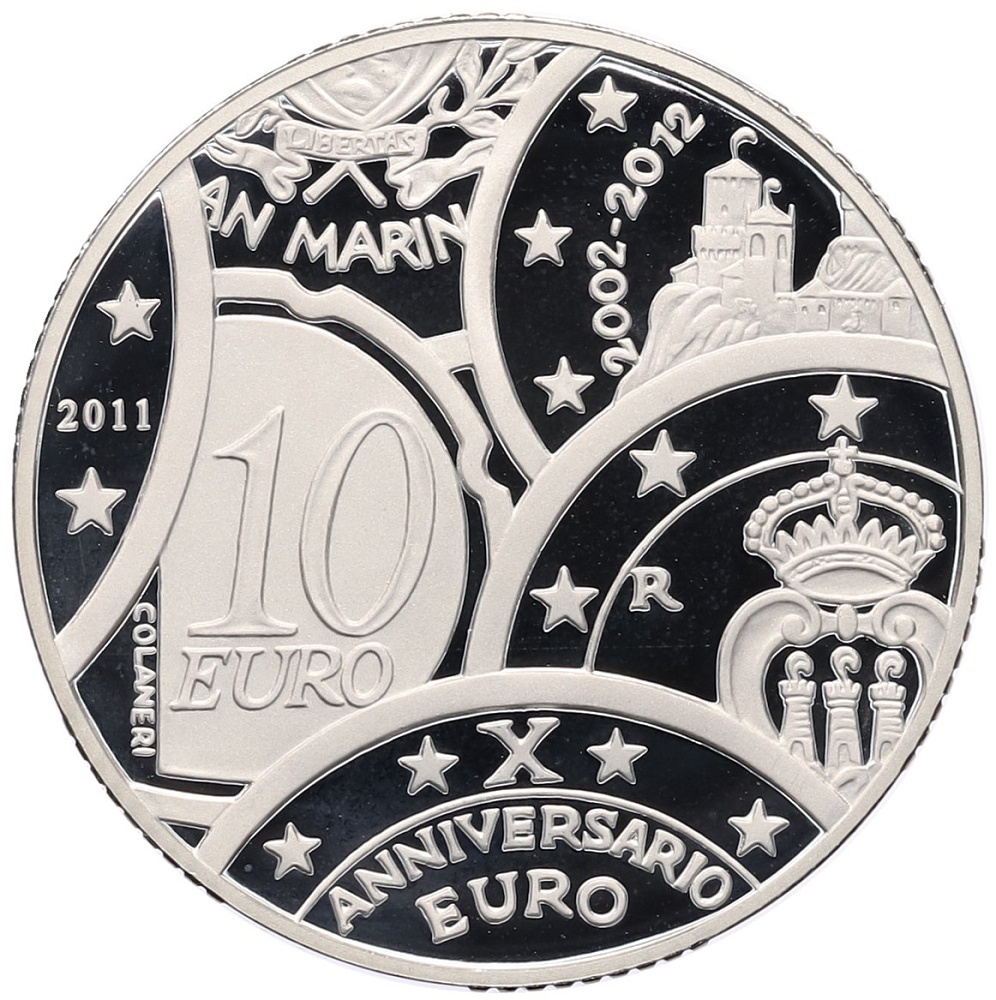 10 евро 2011 года Сан-Марино «10 лет евро» — Фото №1