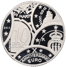 10 евро 2011 года Сан-Марино «10 лет евро» — Фото №1