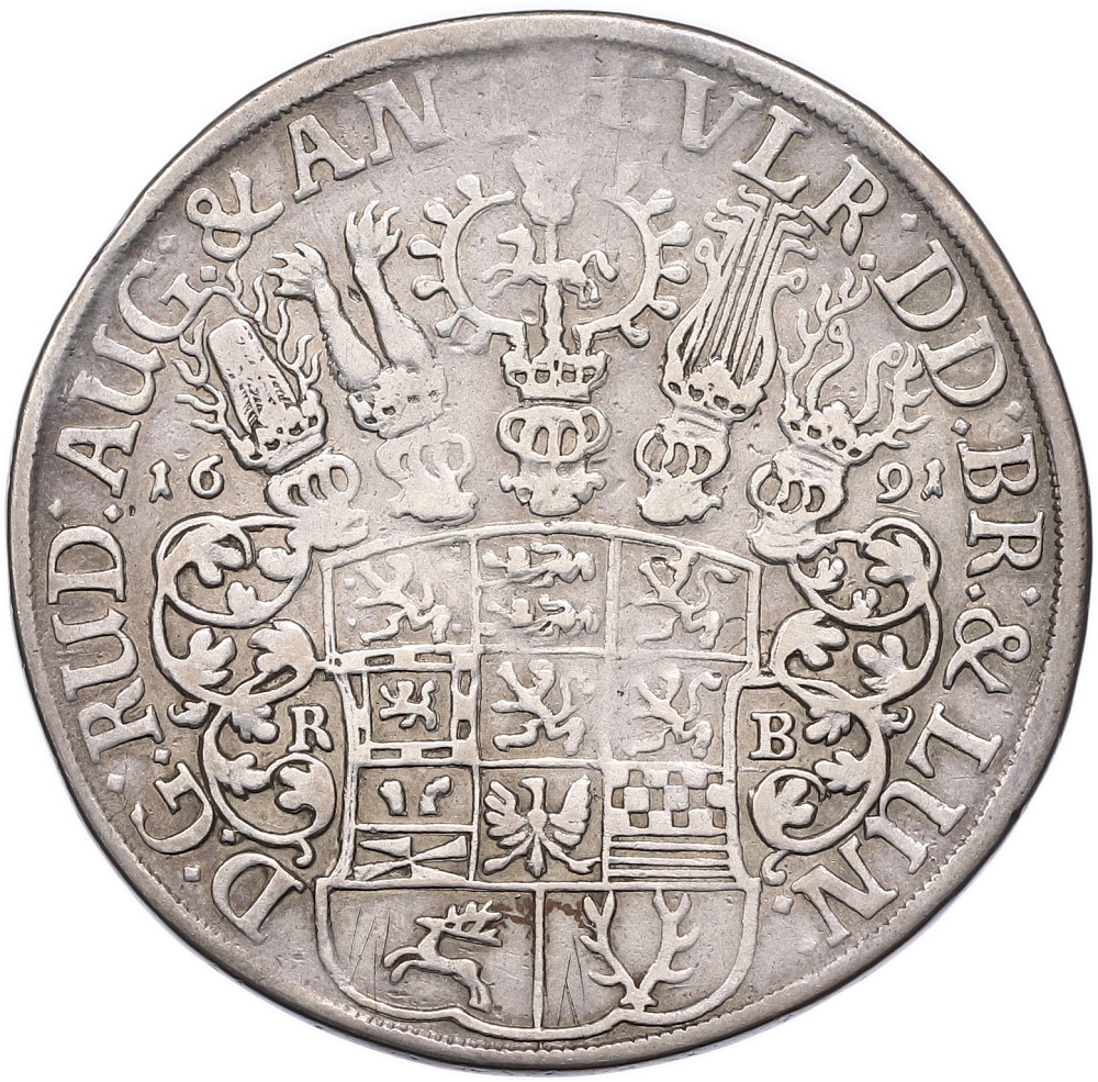 1 талер 1691 года Брауншвейг-Вольфенбюттель — Фото №2