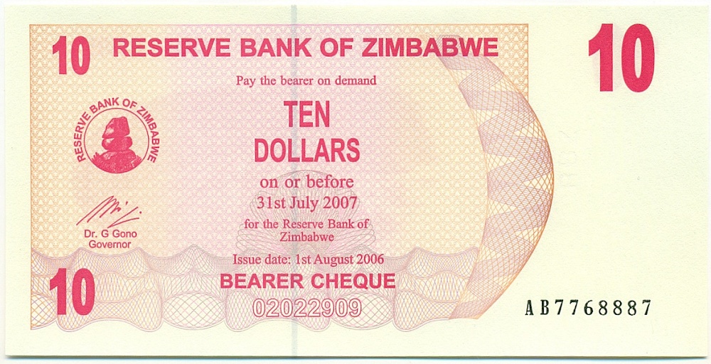 10 долларов 2006 года Зимбабве — Фото №1