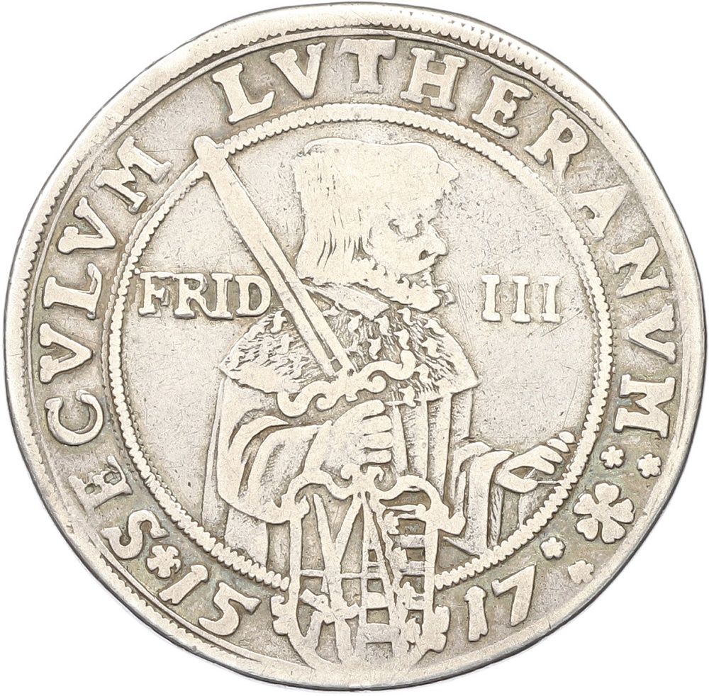 1/2 талера 1617 года Саксония «100 лет Реформации» — Фото №2