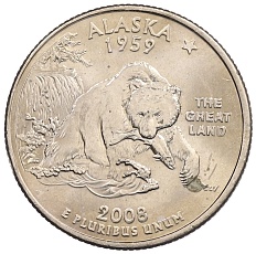 1/4 доллара (25 центов) 2008 года P США «Штаты и территории — Аляска» — Фото №1