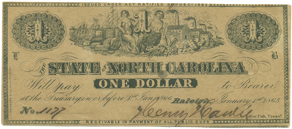 1 доллар 1866 года США — Штат Северная Каролина — Фото №1