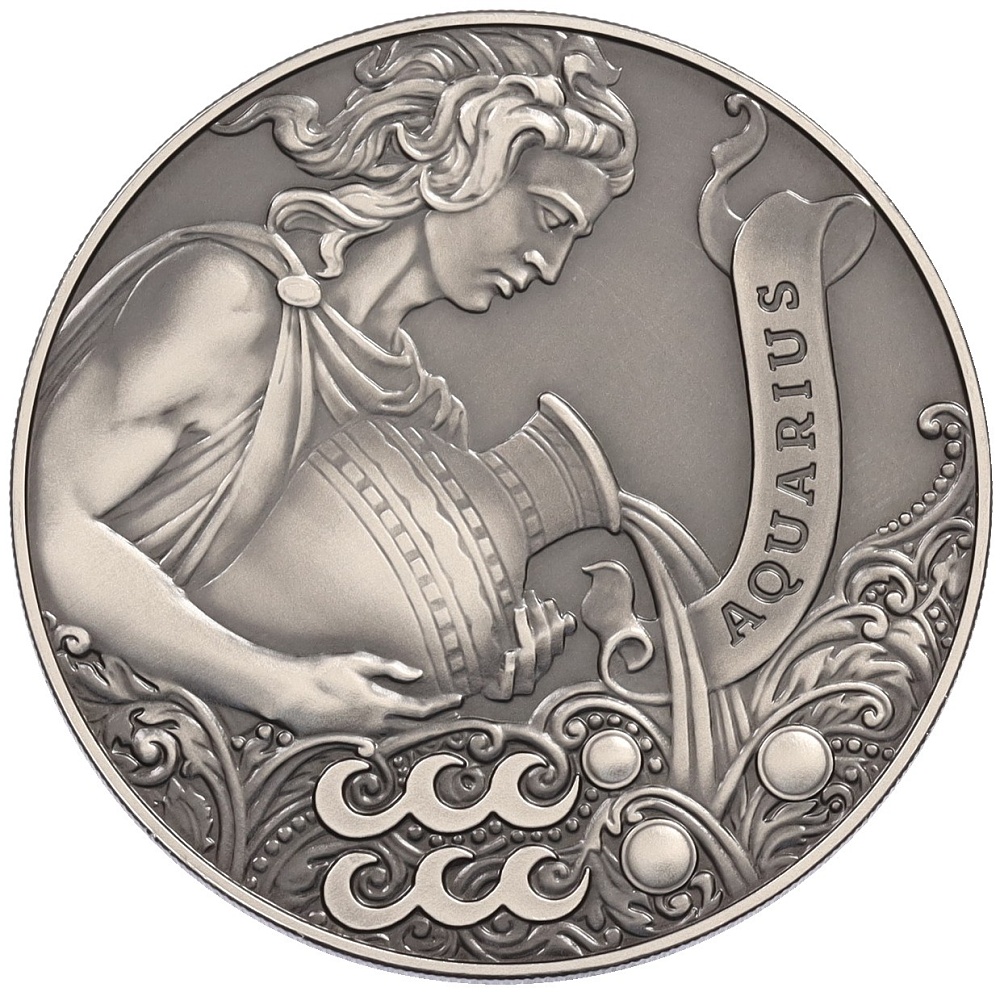1 рубль 2014 года Белоруссия «Знаки зодиака — Водолей» — Фото №1
