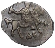 Денга 1547-1584 года Иван IV «Грозный» ДЕ (Москва) — КГ61 — Фото №1