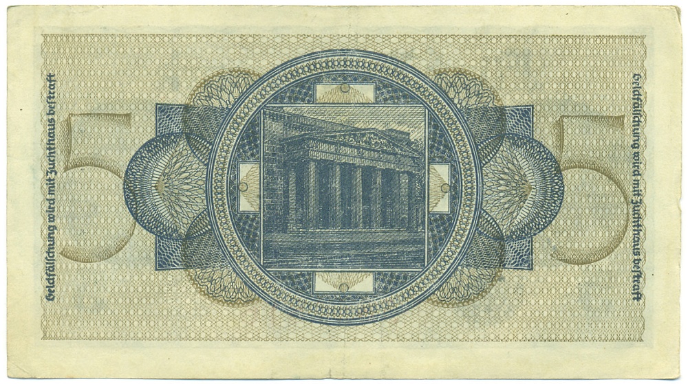 5 рейхсмарок 1940 года Германия (Для оккупированных территорий) — Фото №2