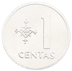 1 цент 1991 года Литва — Фото №2