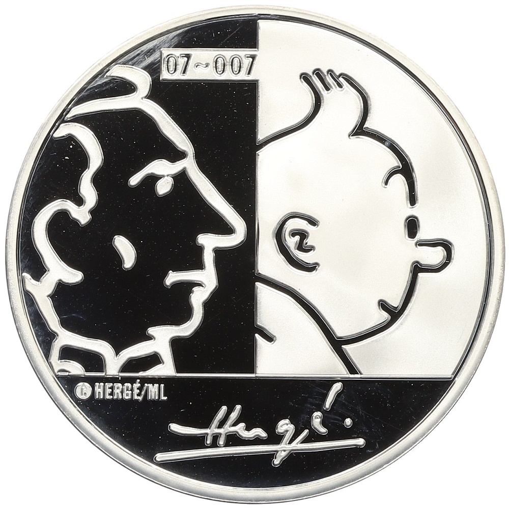 20 евро 2007 года Бельгия «100 лет со дня рождения Эрже» — Фото №1