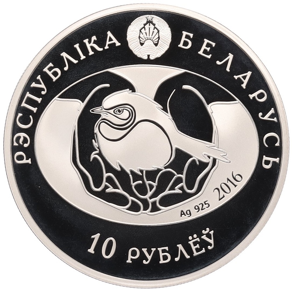 10 рублей 2016 года Белоруссия «Птица года — Обыкновенный гоголь» — Фото №2