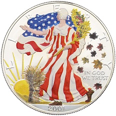 1 доллар 2001 года США «Шагающая Свобода» (Цветное покрытие) — Фото №1