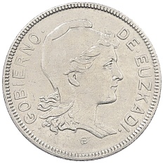 2 песеты 1937 года Испания — Эускади (Страна Басков) — Фото №2