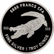 5000 франков 2022 года Чад «Мандала — Крокодил» — Фото №1