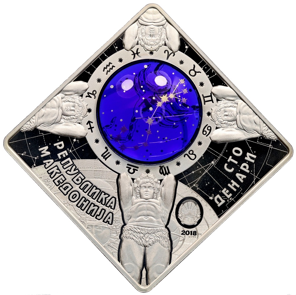 100 денаров 2018 года Македония «Знаки зодиака — Скорпион» — Фото №2