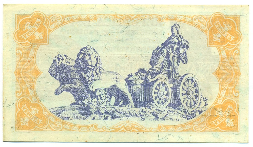 1 песета 1937 года Испания — Фото №2