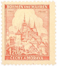 Почтовая марка 1 крона 20 геллеров 1939 года Богемия и Моравия — Фото №1