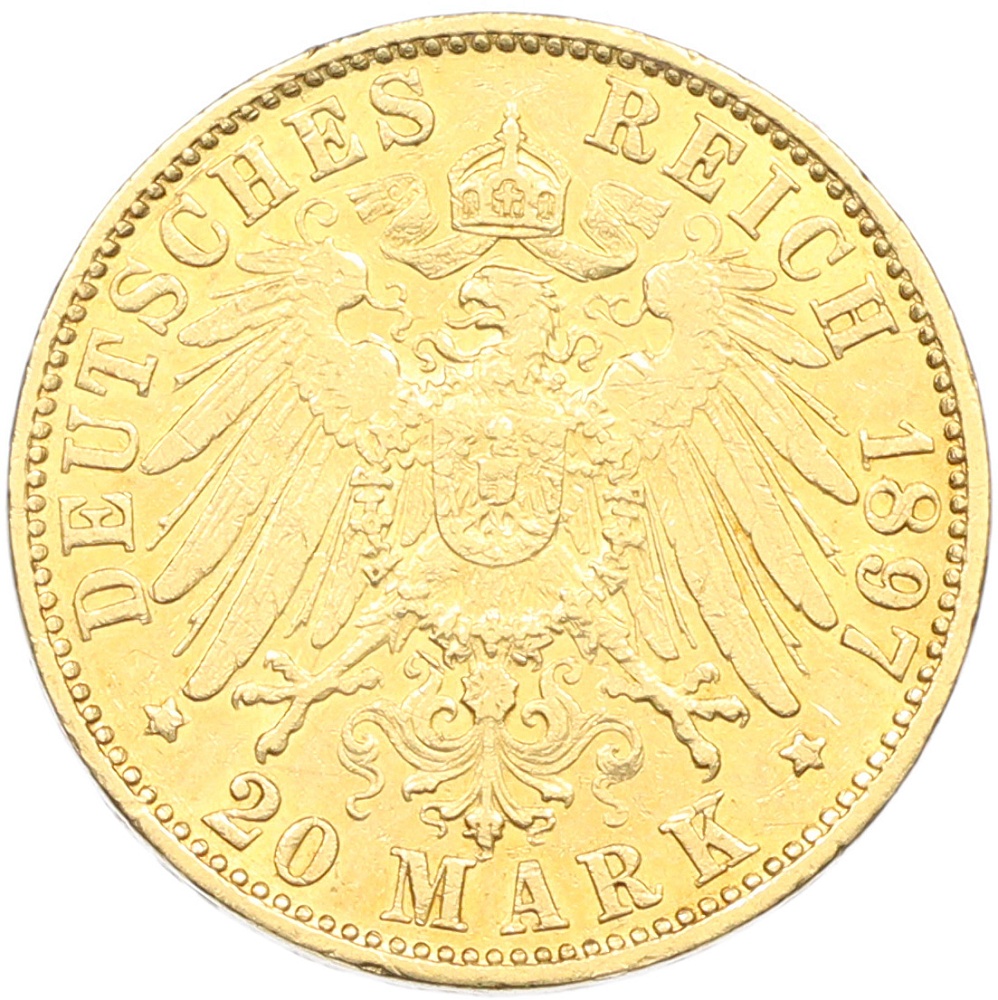 20 марок 1897 года Германия (Гамбург) — Фото №2